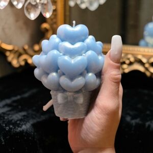 Blue Heart Cluster Candle – Scented Velvet Collection – 100% Beeswax